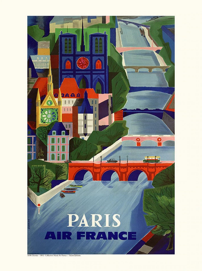 Paris A106 - affiche 30x40 cm collection Air France - Salam Editions