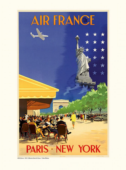 Paris New York A054 - affiche imprimée en France - collection Air France - Salam Editions