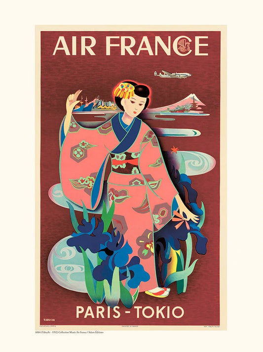 Paris Tokio A064 - affiche 30x40 cm - collection Air France - Salam Editions