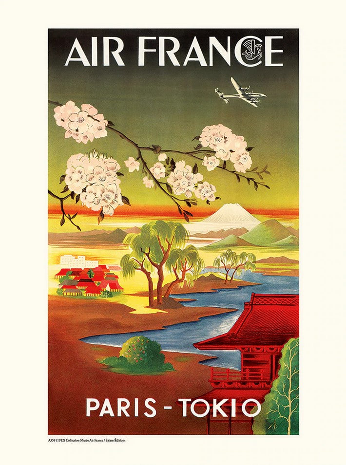 Paris Tokio A359 - affiche 30x40 cm - collection Air France - Salam Editions