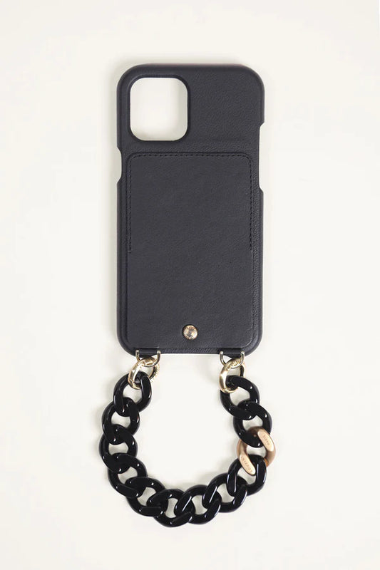 Zoé Noir - Petite Chaîne grosses mailles - Louvini Paris