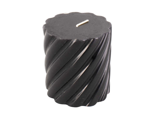 Pillar Candle Swirl - bougie noire tourbillon petit modèle - Present Time