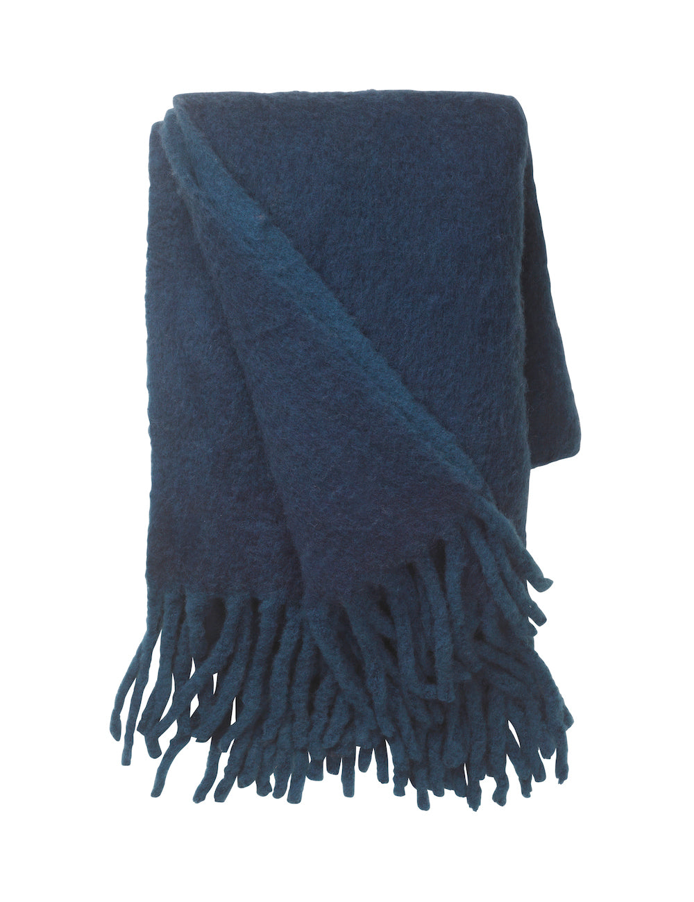 Plaid Mathea Mel - plaid en laine bleu foncé 130x170cm - Cozy Living