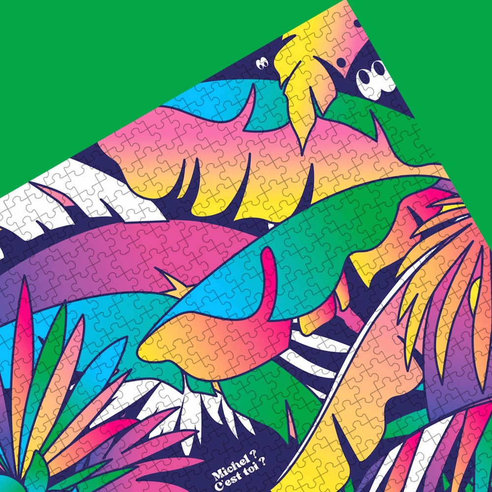 Puzzle Into the Wild : végétation colorée avec paire d'yeux étranges par Piece and Love