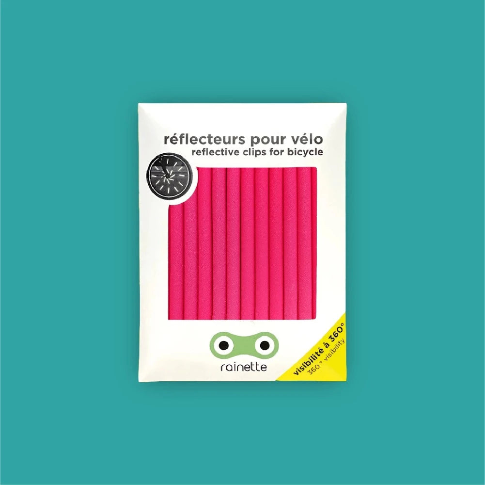 Rose - Réflecteurs pour Roues de Vélo rose fluo - Rainette