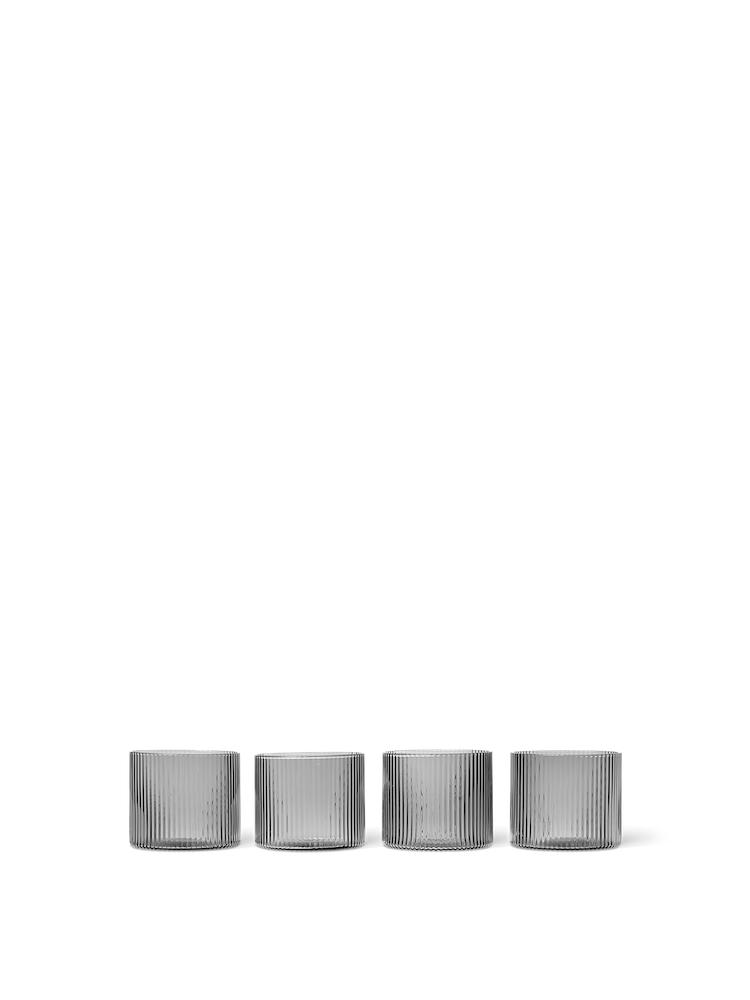 Ripple Low Glasses - Set de 4 verres bas en verre fumé - Ferm Living