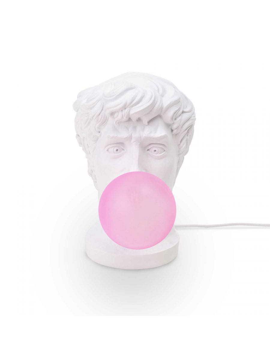 "Wonder Times", gladiateur Romain mangeant un chewin-gum,  lampe de table en résine par Uto Balmoral pour Seletti