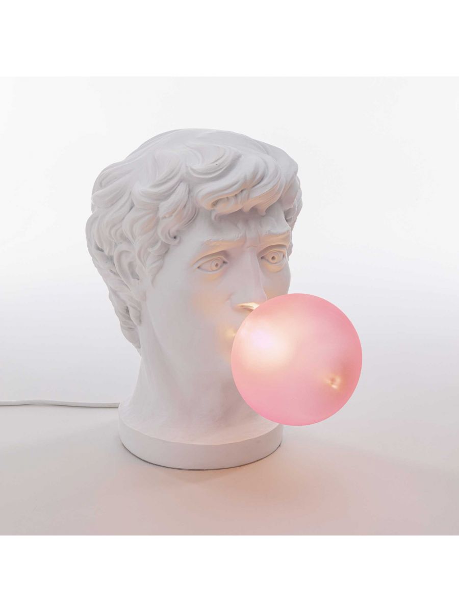 "Wonder Times", gladiateur Romain mangeant un chewin-gum, lampe de table en résine par Uto Balmoral pour Seletti