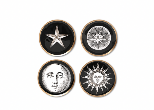 Astrology - set de 4 sous-verres en aluminium émaillé - Boncoeurs