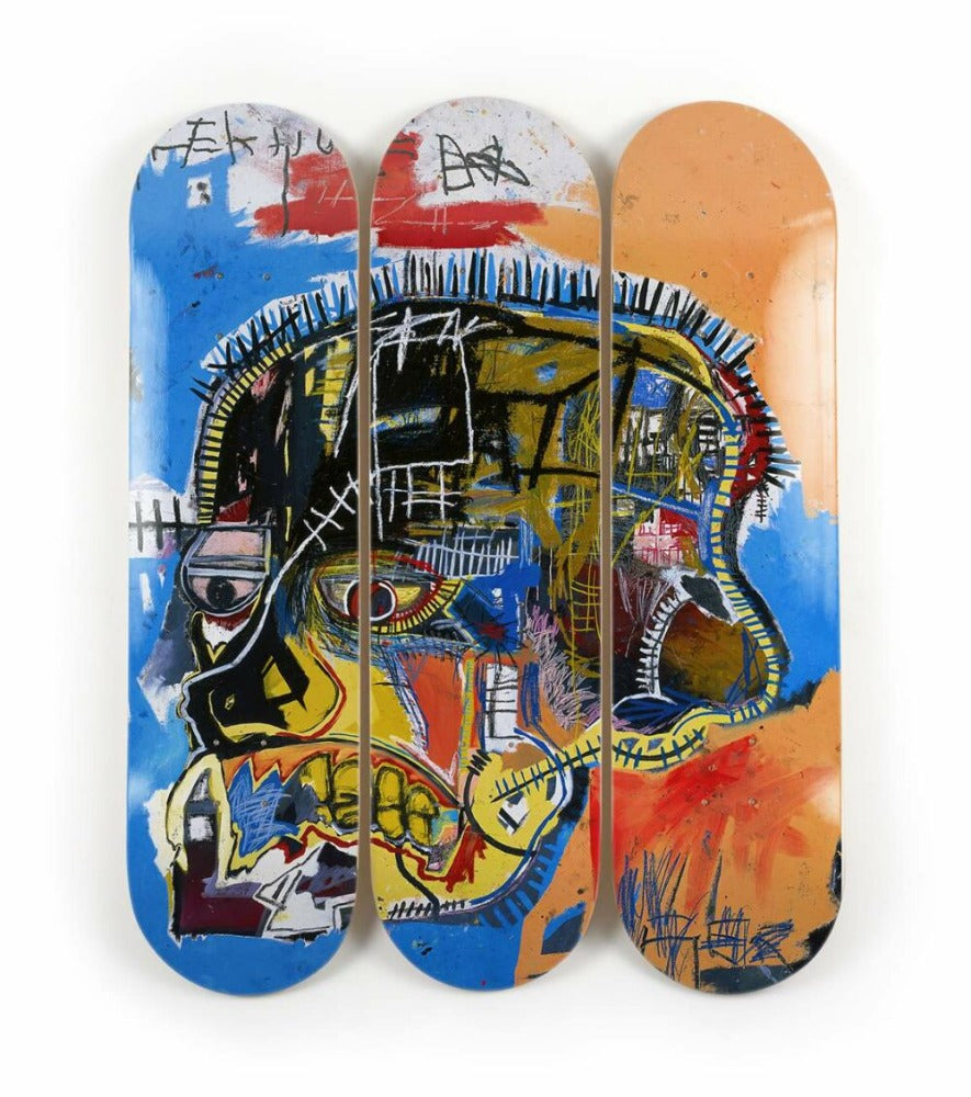 Skull - triptyque de Skate - Jean Michel Basquiat - The Skateroom