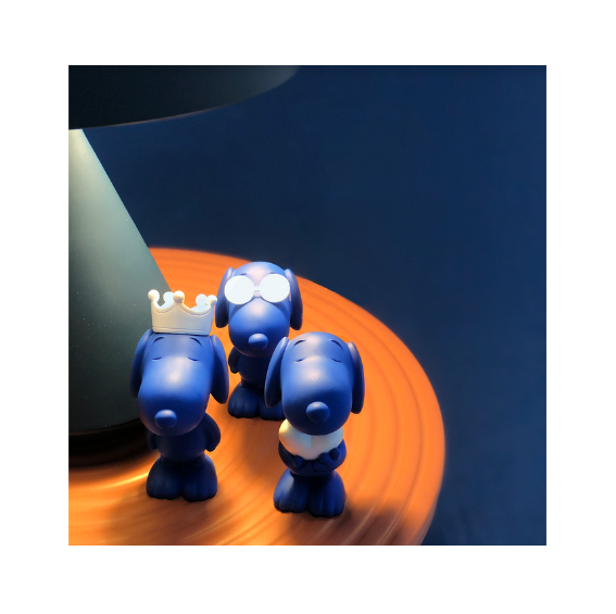 Snoopy Xs Bleu - coffret de 3 figurines en résine bleu finitions blanc - Leblond Delienne