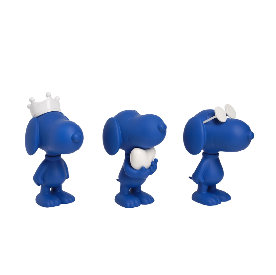 Snoopy Xs Bleu - coffret de 3 figurines en résine bleu finitions blanc - Leblond Delienne