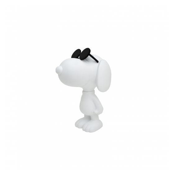 Snoopy Xs Sun - figurine blanc mat et lunettes noir laqué - 13cm - Leblon Delienne
