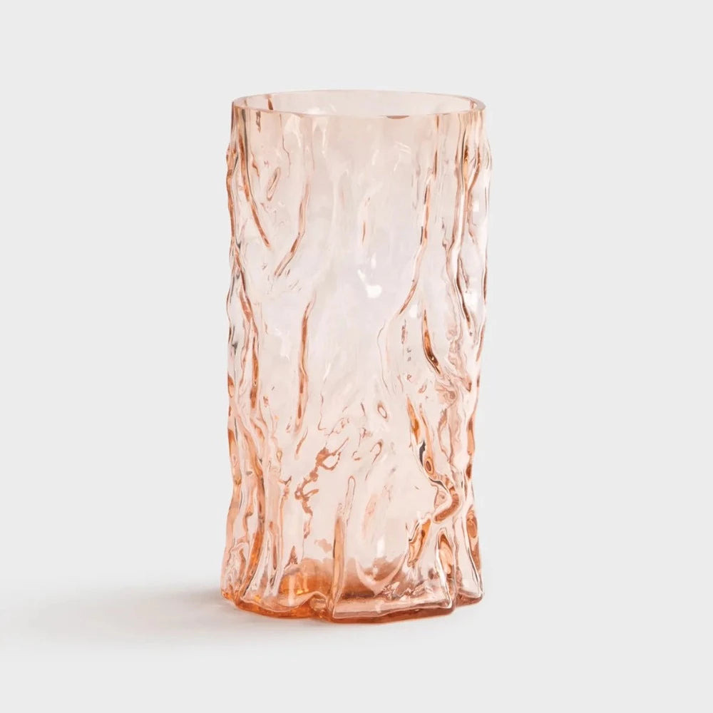 Trunk Pink - Vase à la forme organique - en verre rose - Klevering