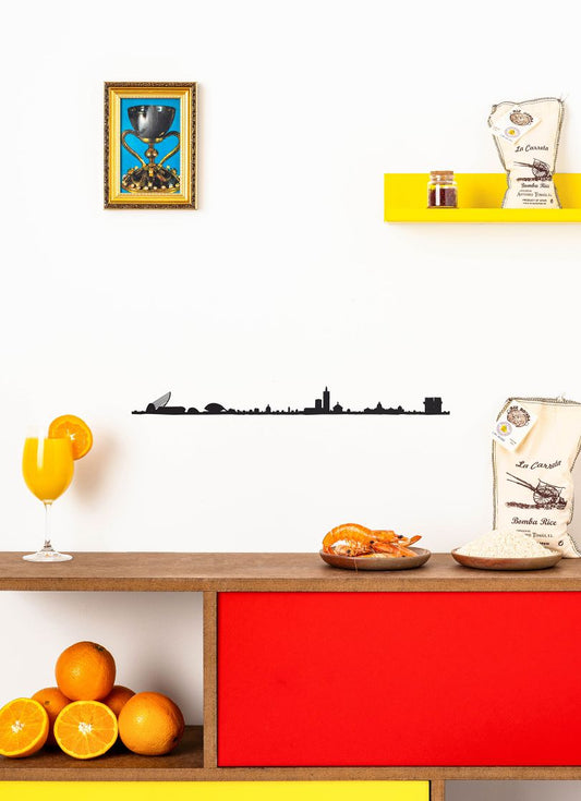 The Line Valence - silhouette de ville en acier epoxy 50cm - The Line