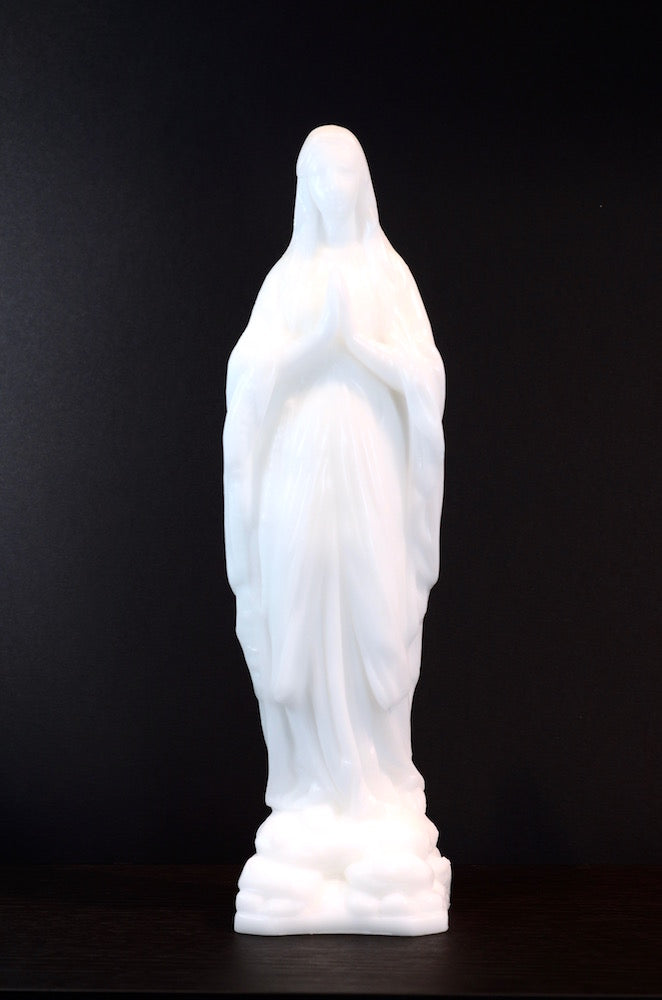 Vierge Blanc mat - Statuette en cire - Ciergerie des Prémontrés