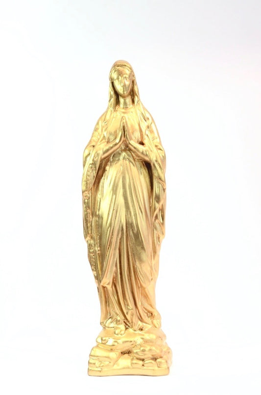 Vierge Notre-Dame - Statuette en cire dorée fabriquée à la Ciergerie Des Prémontrés