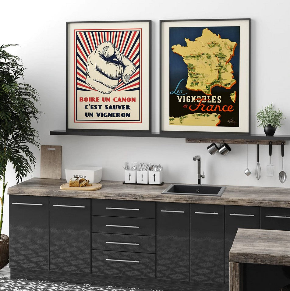 Boire un canon c'est sauver un vigneron - affiche 30x40 cm - Salam Editions