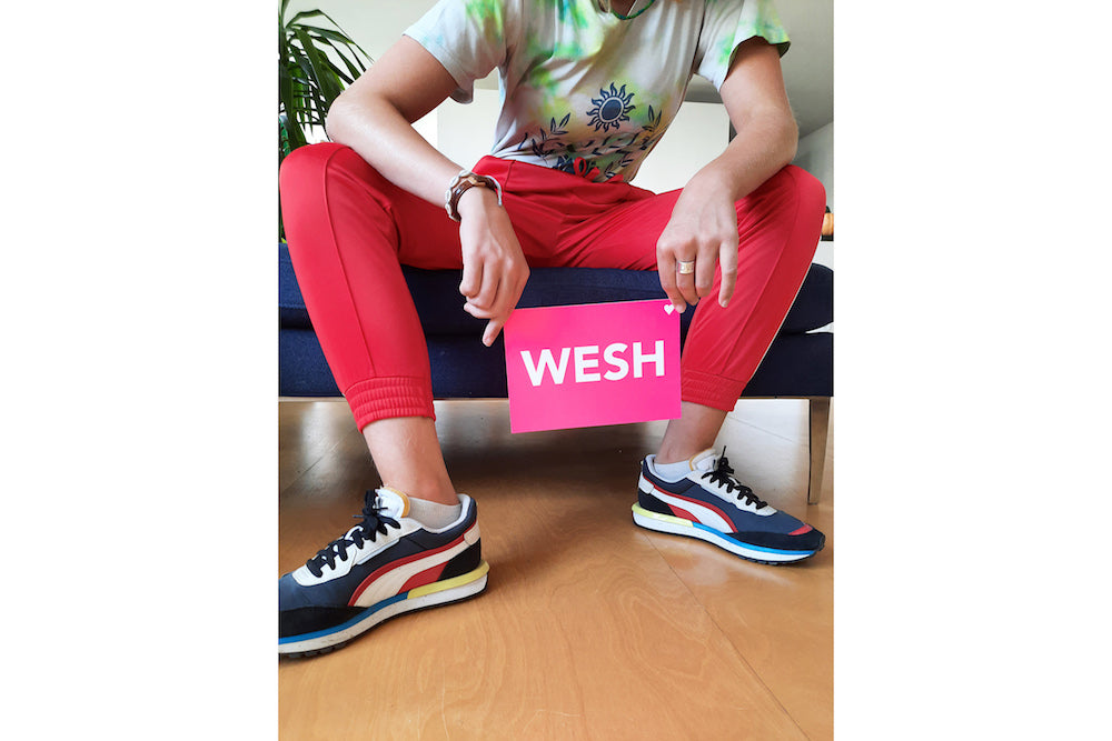 Wesh - carte postale rose fluo - Pied de Poule