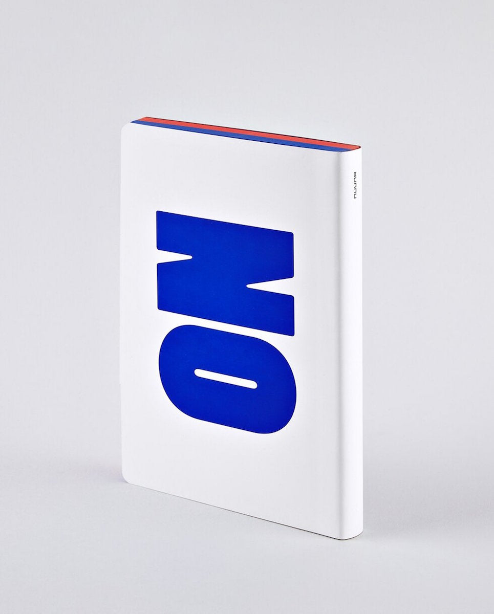 Yes No - Carnet en cuir souple rouge et bleu sur fond blanc - 256 pages - Nuuna
